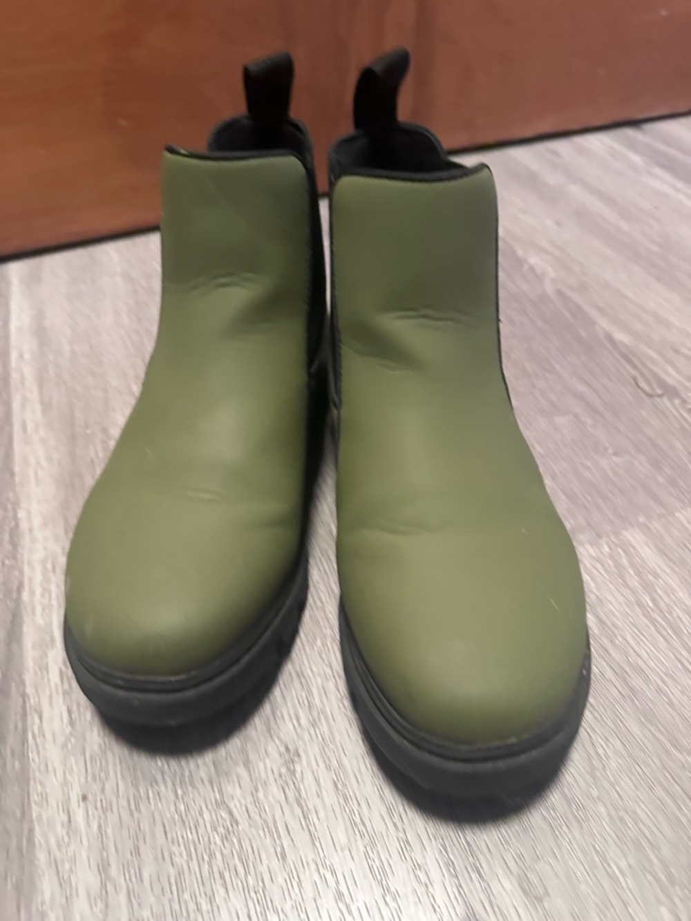 Native Kids Olive Green Chelsea Boots